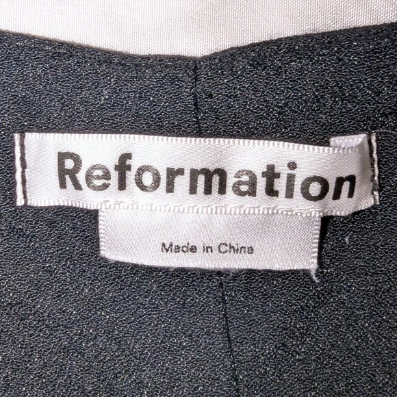 Reformation | Classic Black Crimini Midi Dress | Size 8 - Picture 3 of 11